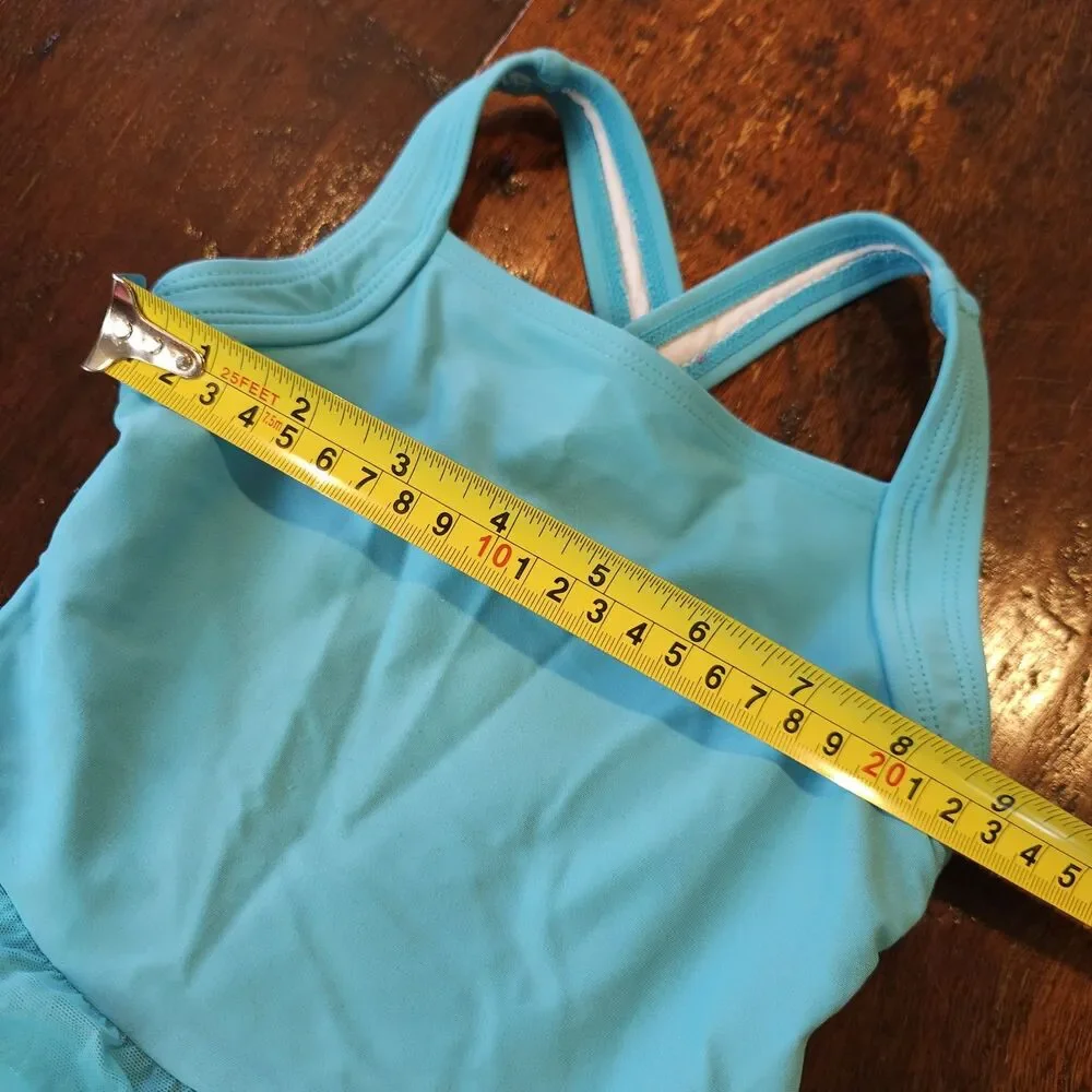HANNA ANDERSSON girls ruffle tutu one piece swimsuit 80 85 cm blue Apx 12-18m 1T